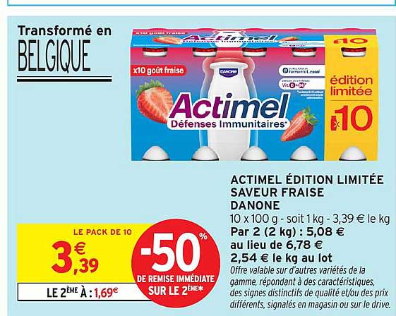 ACTIMEL ÉDITION LIMITÉE SAVEUR FRAISE DANONE