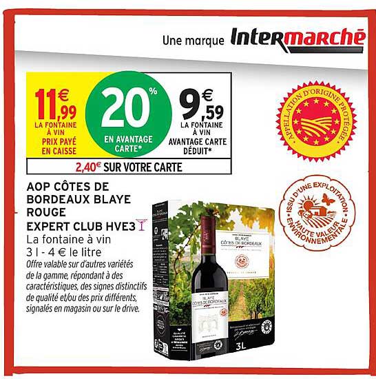 AOP CÔTES DE BORDEAUX BLAYE ROUGE EXPERT CLUB HVE3