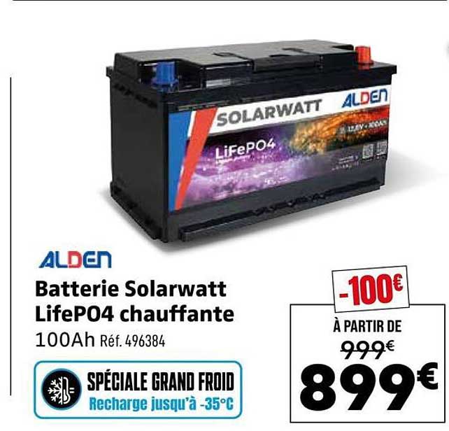 Batterie Solowatt LifePO4 chauffante 100Ah Réf. 496384