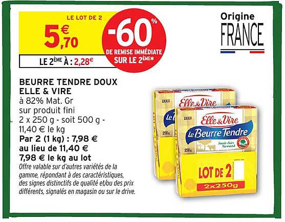 BEURRE TENDRE DOUX ELLE & VIRE