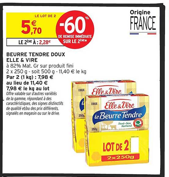 BEURRE TENDRE DOUX ELLE & VIRE