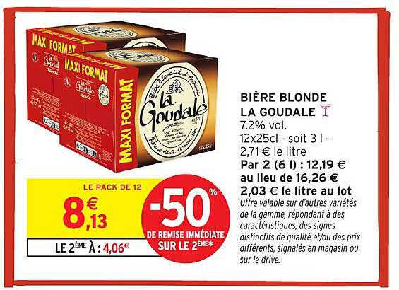 BIÈRE BLONDE LA GOUDALE 7.2% vol. 12x25cl