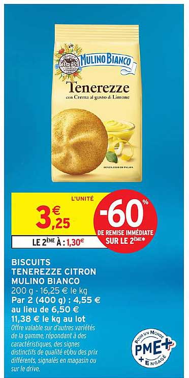 BISCUITS TENEREZZE CITRON MULINO BIANCO