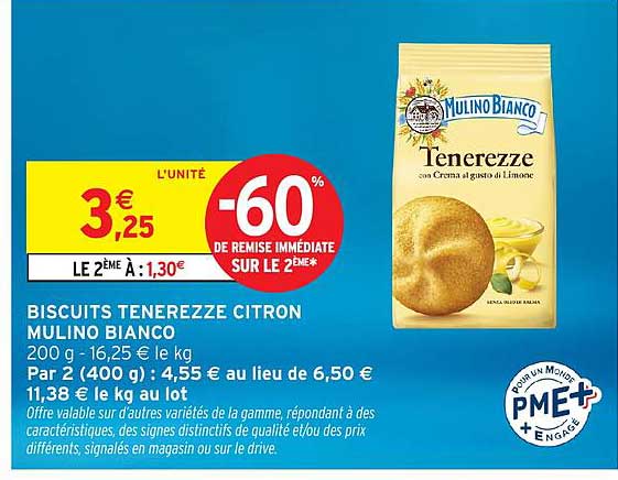 BISCUITS TENEREZZE CITRON MULINO BIANCO