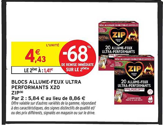 BLOCS ALLUME-FEUX ULTRA PERFORMANTS X20 ZIP