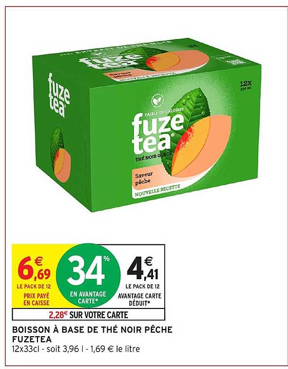 BOISSON À BASE DE THÉ NOIR PÊCHE FUZETEA