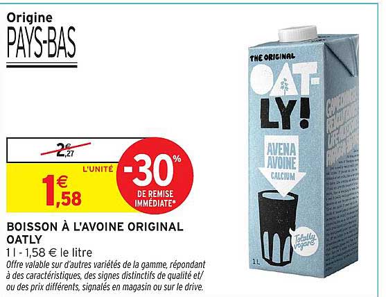 BOISSON À L'AVOINE ORIGINAL OATLY