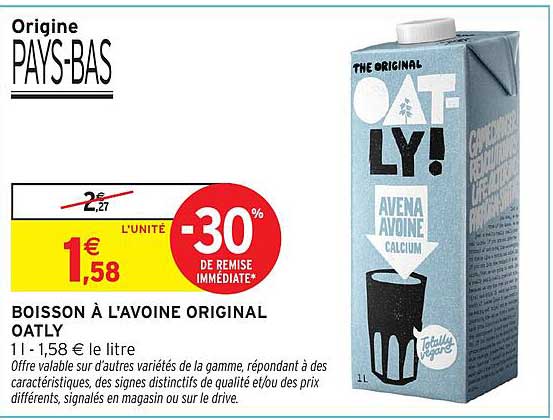 BOISSON À L'AVOINE ORIGINAL OATLY