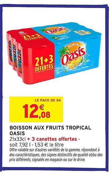 BOISSON AUX FRUITS TROPICAL OASIS