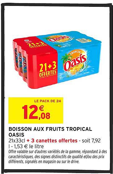 BOISSON AUX FRUITS TROPICAL OASIS