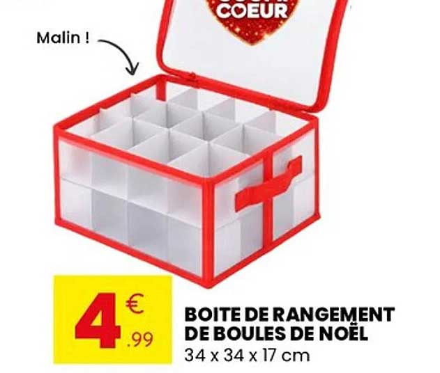 BOITE DE RANGEMENT DE BOULES DE NOËL