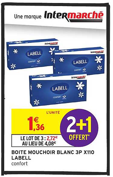 BOITE MOUCHOIR BLANC 3P X110 LABELL confort