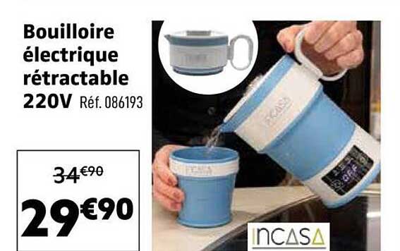 Bouilloire électrique rétractable 220V Réf. 086193