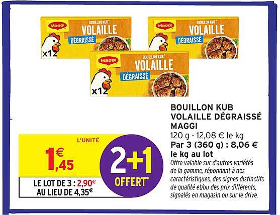BOUILLON KUB VOLAILLE DÉGRAISSÉ MAGGI