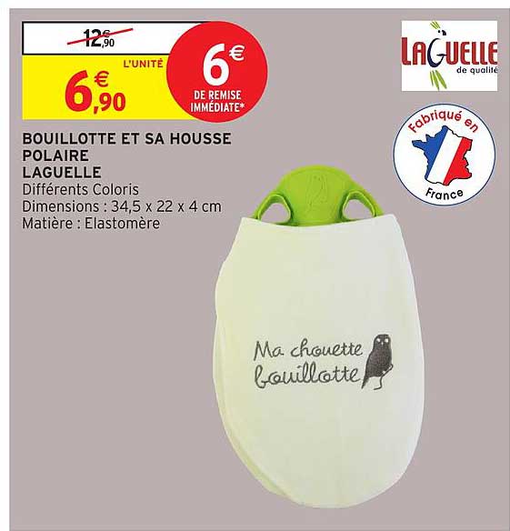 BOUILLOTTE ET SA HOUSSE POLAIRE LAGUELLE