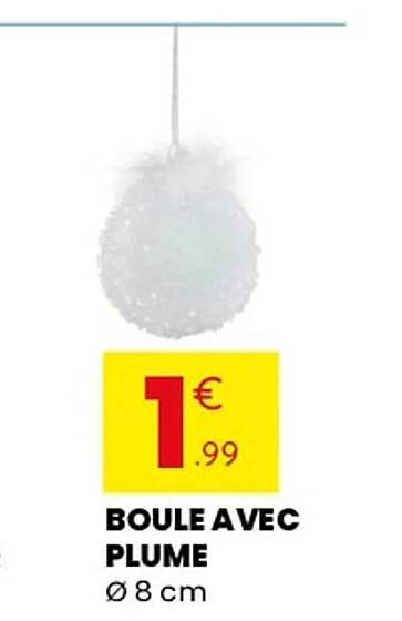 BOULE AVEC PLUME Ø 8 cm