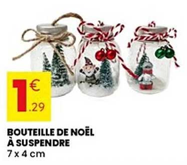 BOUTEILLE DE NOËL À SUSPENDRE 7 x 4 cm