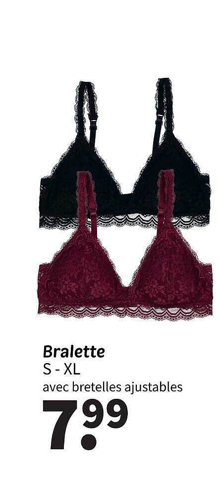 Bralette S - XL avec bretelles ajustables