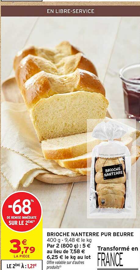 BRIOCHE NANTERRE PUR BEURRE