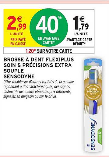 BROSSE À DENT FLEXIPLUS SOIN & PRÉCISIONS EXTRA SOUPLE SENSODYNE