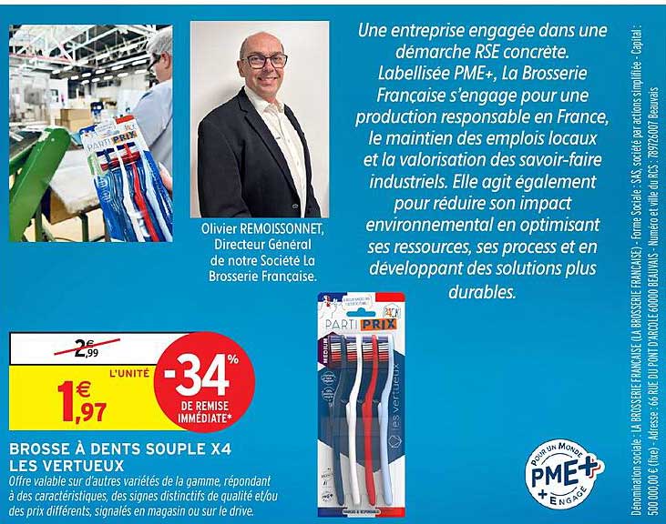 BROSSE À DENTS SOUPLE X4 LES VERTUEUX