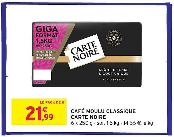 CAFÉ MOULU CLASSIQUE CARTE NOIRE
