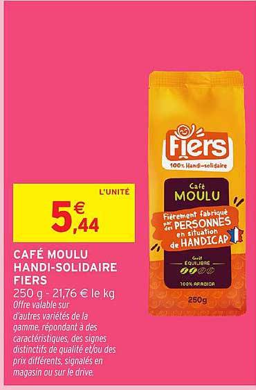 CAFÉ MOULU HANDI-SOLIDAIRE FIERS