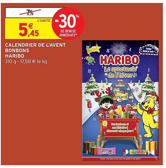 CALENDRIER DE L'AVENT BONBONS HARIBO