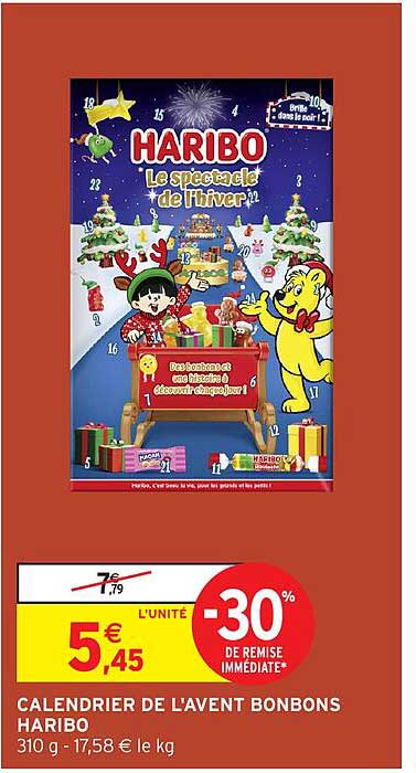 CALENDRIER DE L'AVENT BONBONS HARIBO