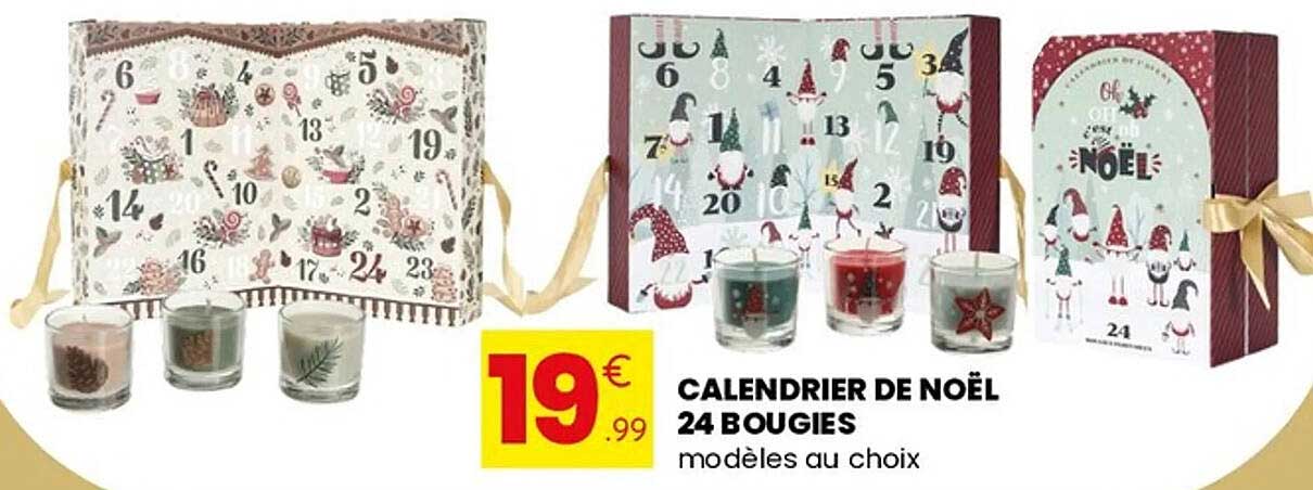 CALENDRIER DE NOËL 24 BOUGIES modèles au choix