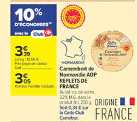 Camembert de Normandie AOP REFLETS DE FRANCE