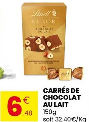 CARRÉS DE CHOCOLAT AU LAIT