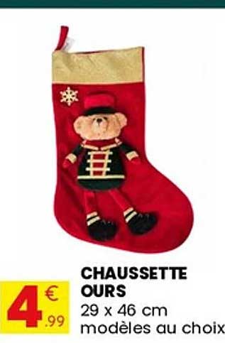 CHAUSSETTE OURS 29 x 46 cm modèles au choix