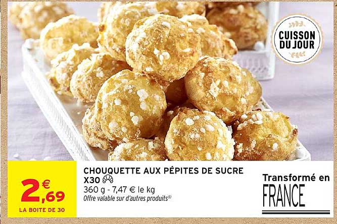 CHOUQUETTE AUX PÉPITES DE SUCRE X30