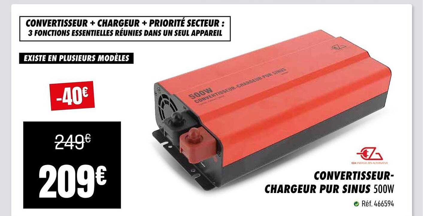 CONVERTISSEUR + CHARGEUR + PRIORITÉ SECTEUR : 3 FONCTIONS ESSENTIELLES RÉUNIES DANS UN SEUL APPAREIL