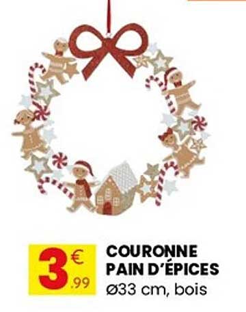 COURONNE PAIN D'ÉPICES Ø33 cm, bois