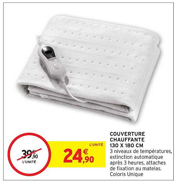 COUVERTURE CHAUFFANTE 130 X 180 CM