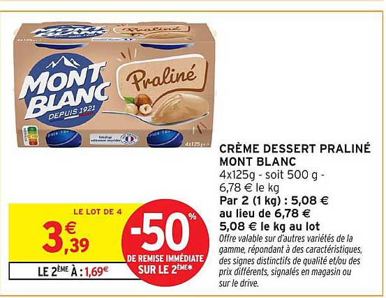 CRÈME DESSERT PRALINÉ MONT BLANC