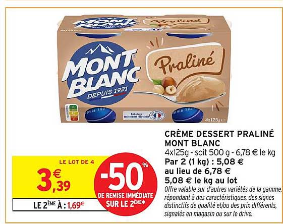 CRÈME DESSERT PRALINÉ MONT BLANC