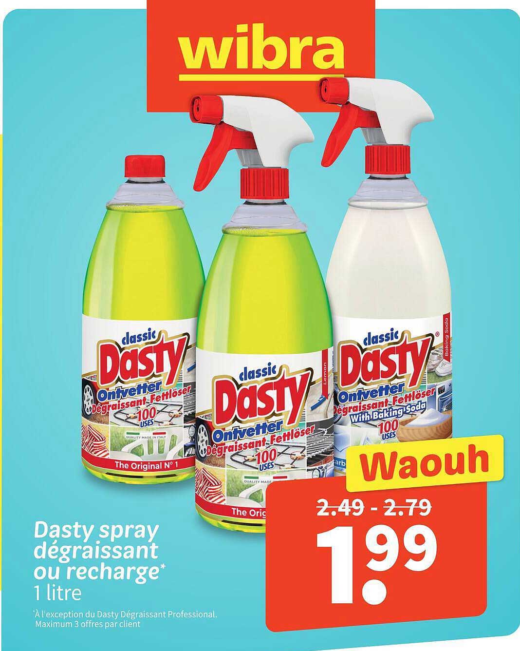 Dasty spray dégraissant ou recharge* 1 litre
