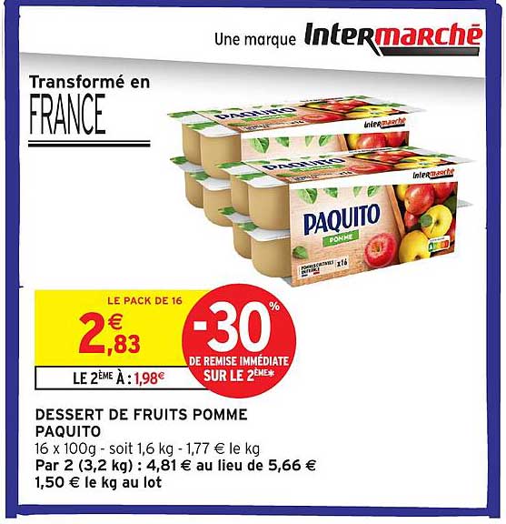 DESSERT DE FRUITS POMME PAQUITO