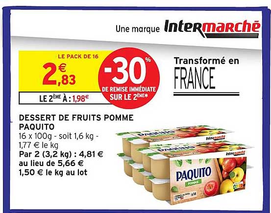 DESSERT DE FRUITS POMME PAQUITO