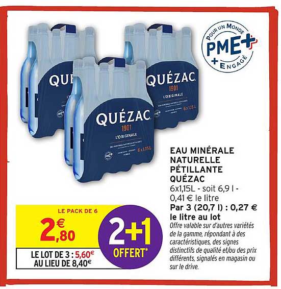 EAU MINÉRALE NATURELLE PÉTILLANTE QUÉZAC
