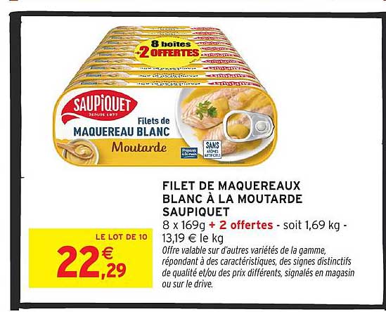 FILET DE MAQUEREAUX BLANC À LA MOUTARDE SAUPIQUET