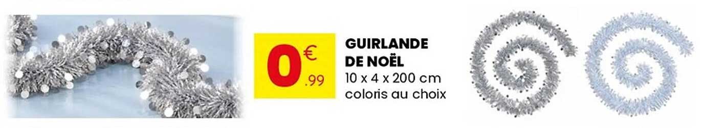 GUIRLANDE DE NOËL 10 x 4 x 200 cm coloris au choix