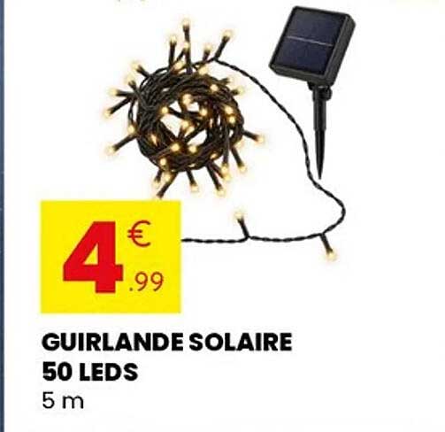 GUIRLANDE SOLAIRE 50 LEDS 5 m