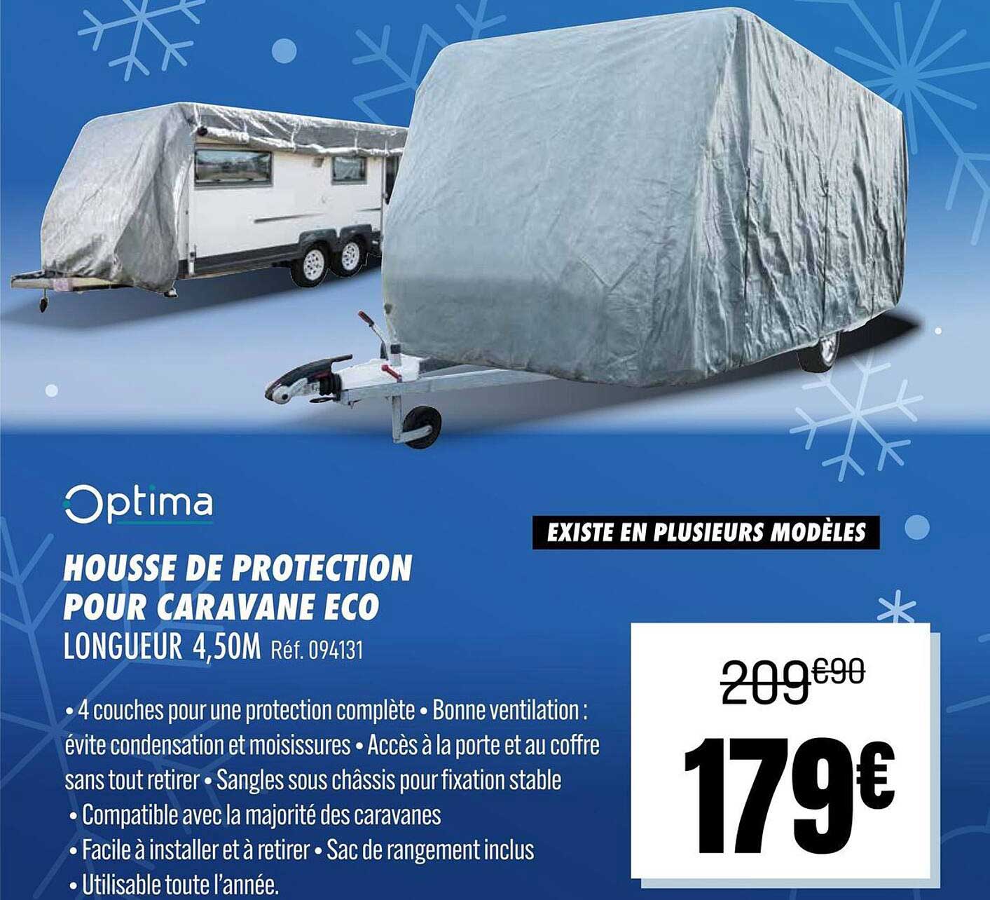 HOUSSE DE PROTECTION POUR CARAVANE ECO LONGUEUR 4,50M Réf. 094131