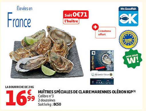 HUITRES SPECIALES DE CLAIRE MARENNES OLERON IGP