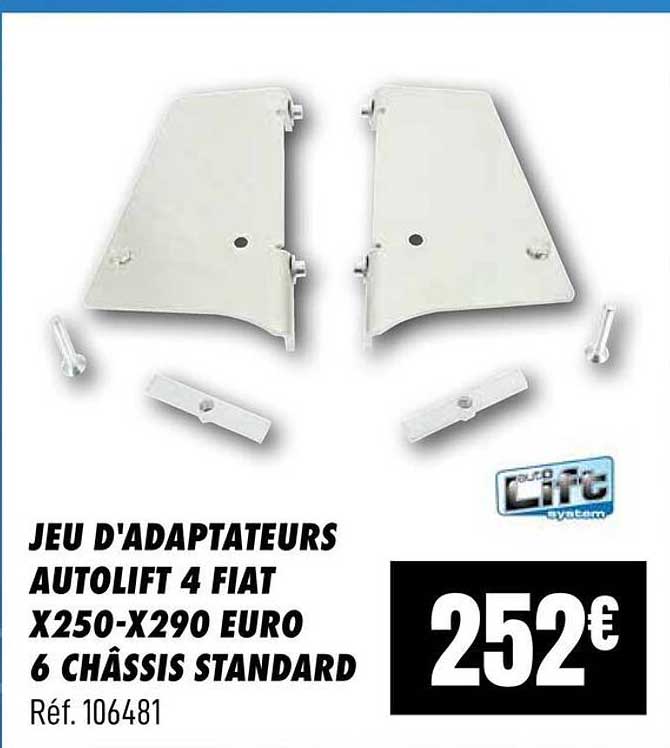 JEU D'ADAPTATEURS AUTOLIFT 4 FIAT X250-X290 EURO 6 CHÂSSIS STANDARD