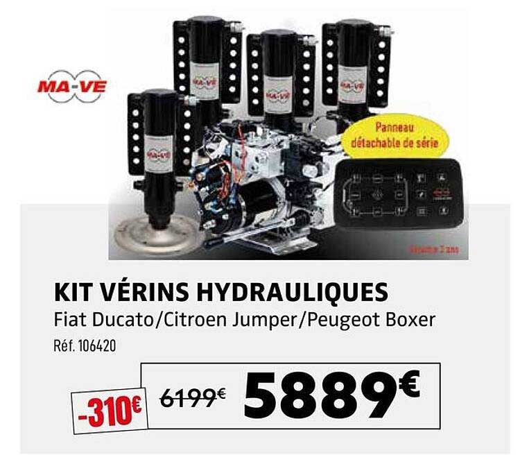 KIT VÉRINS HYDRAULIQUES Fiat Ducato/Citroen Jumper/Peugeot Boxer
